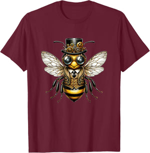 Steampunk Bee Women Men Kids Steampunk Bee T-Shirt - T-Shirt | Maroon