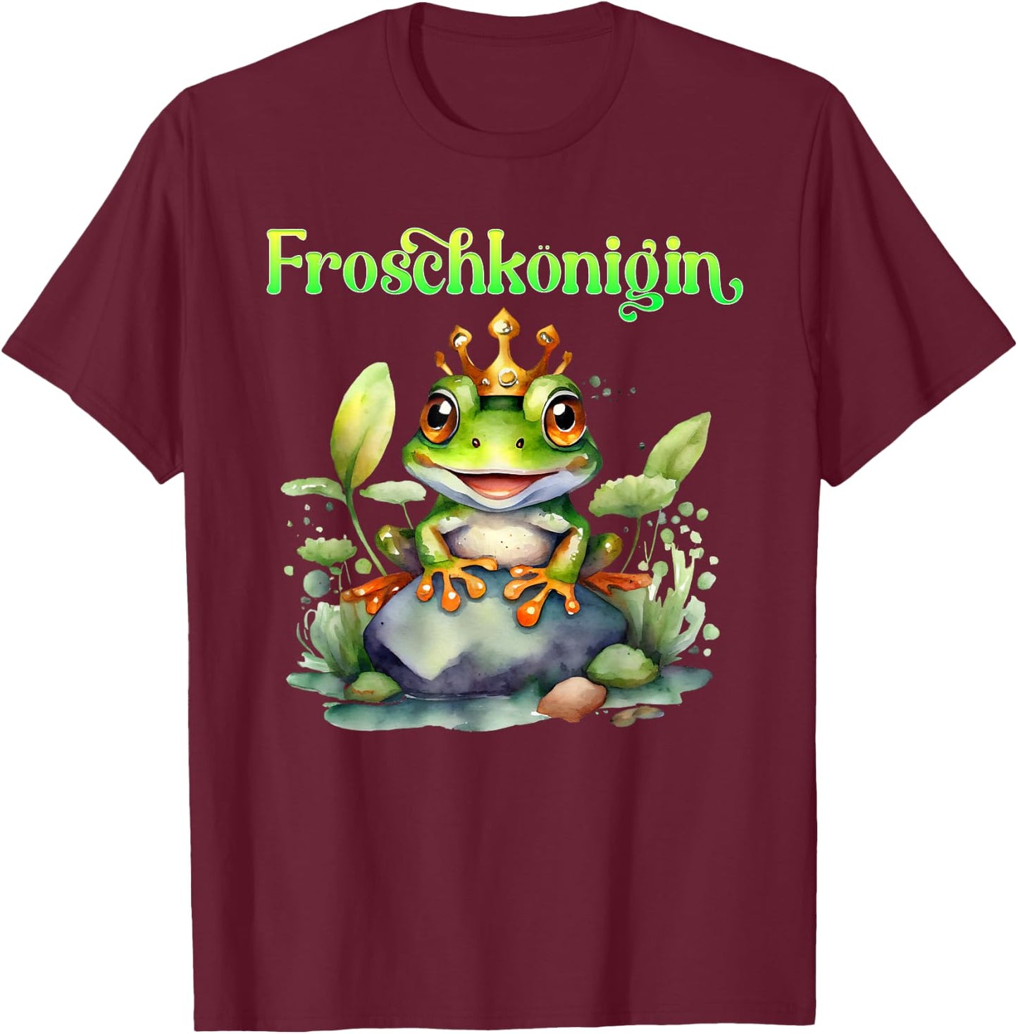Frog Costume Frog Queen Funny Carnival Women's , black T-Shirt - T-Shirt | Maroon