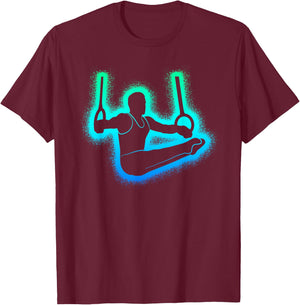 Gymnastics Ring Gymnastics for Kids, Men, Boys , Black, S T-Shirt - T-Shirt | Maroon