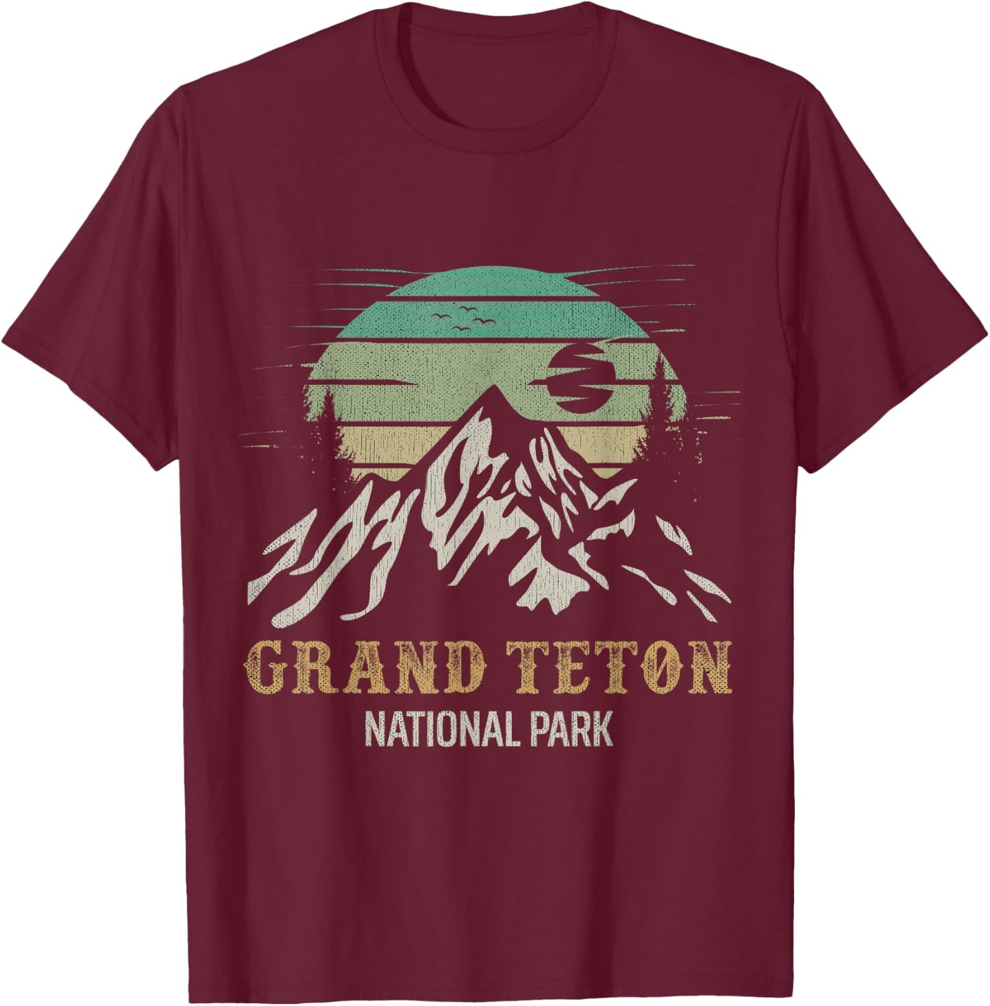 Grand Teton National Park Merchandise Grand Teton Souvenir T-Shirt - T-Shirt | Maroon