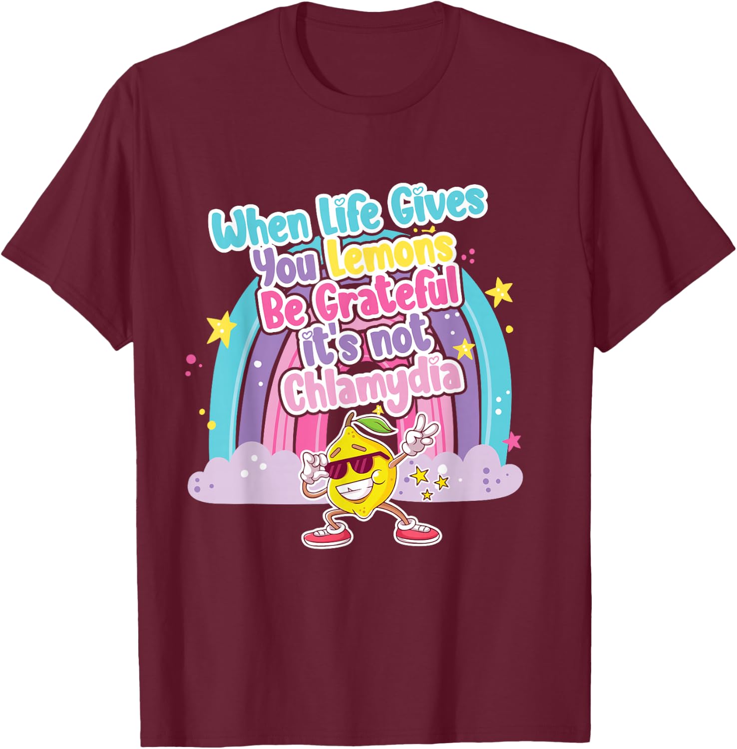Embarrassing chlamydia Funny Adult Humor Inappropriate Meme T-Shirt - T-Shirt | Maroon