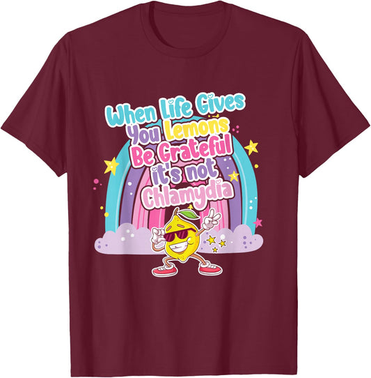 Embarrassing chlamydia Funny Adult Humor Inappropriate Meme T-Shirt - T-Shirt | Maroon