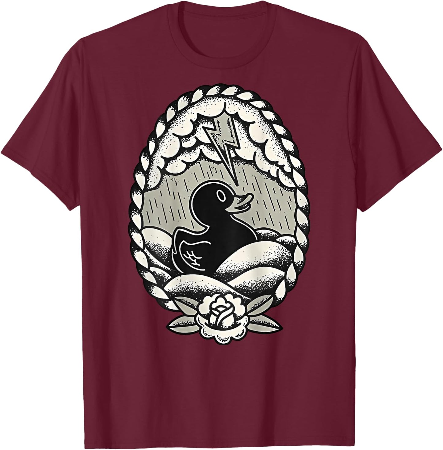 Thunderstorm Flashing Duck T-Shirt - T-Shirt | Maroon