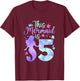 Kids This Mermaid is 5 Birthday Girls Mermaid T-Shirt - T-Shirt | Maroon