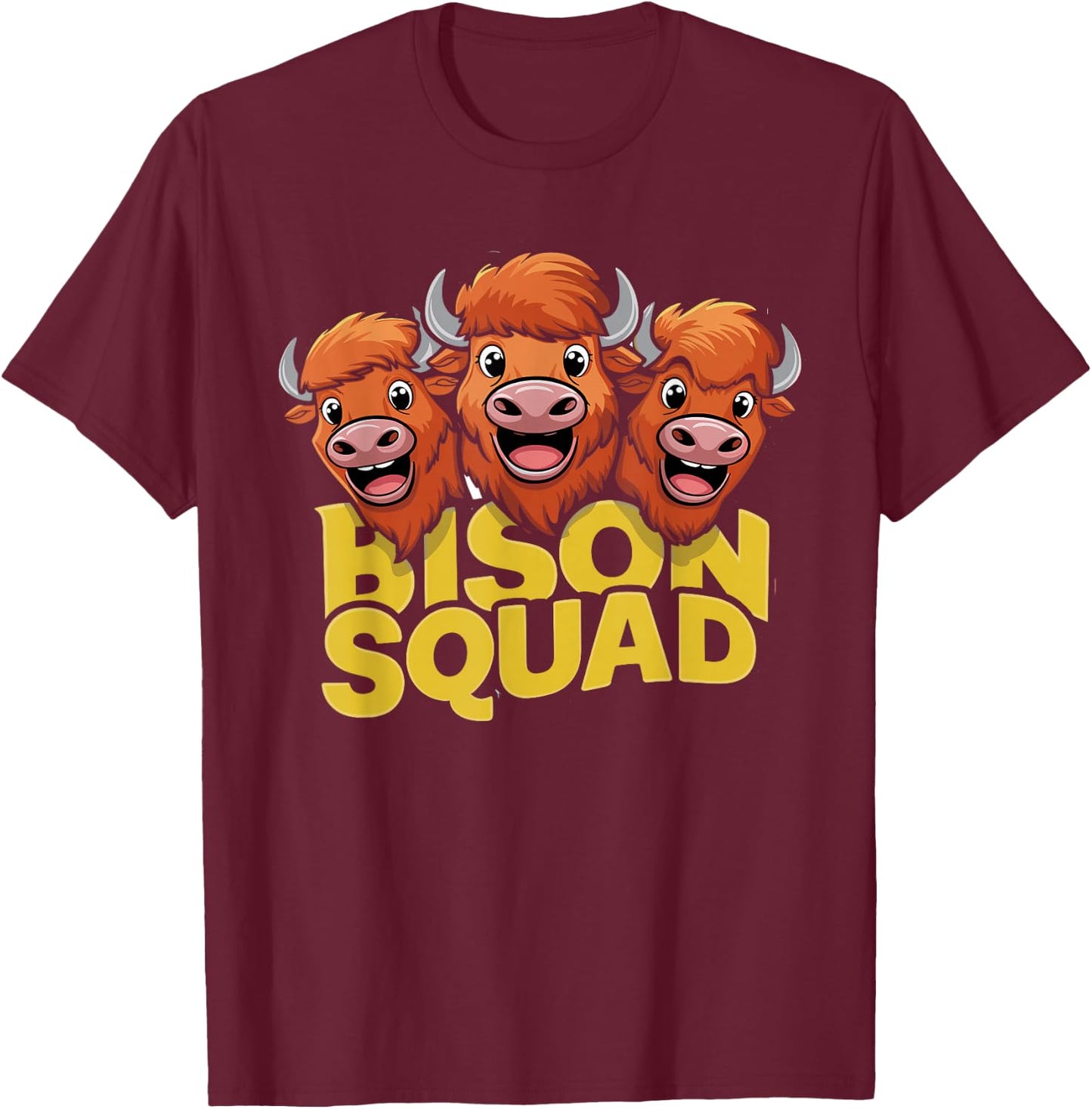 Bison Squad Design for Bison Lover Stuff | Kids Bison T-Shirt - T-Shirt | Maroon