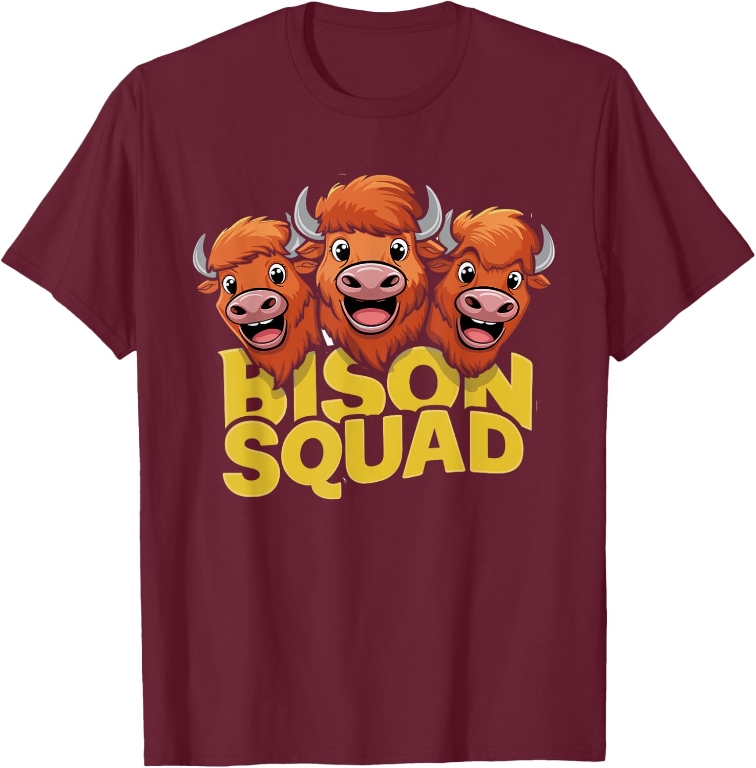 Bison Squad Design for Bison Lover Stuff | Kids Bison T-Shirt - T-Shirt | Maroon