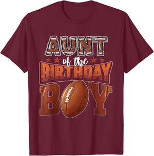 Aunt of The Birthday Boy Game Day Football T-Shirt - T-Shirt | Maroon