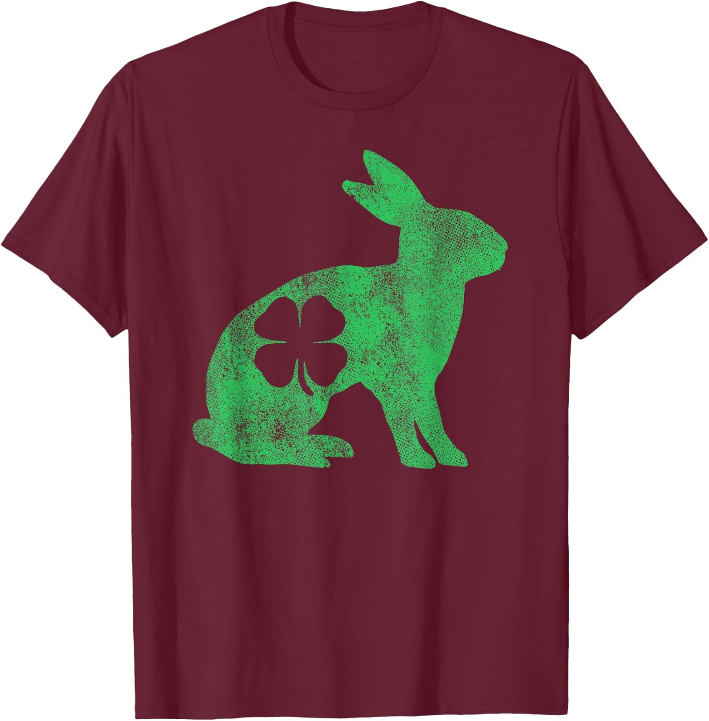 Rabbit Bunny - Shamrock St Patricks Day Saint Paddys Irish T-Shirt - T-Shirt | Maroon