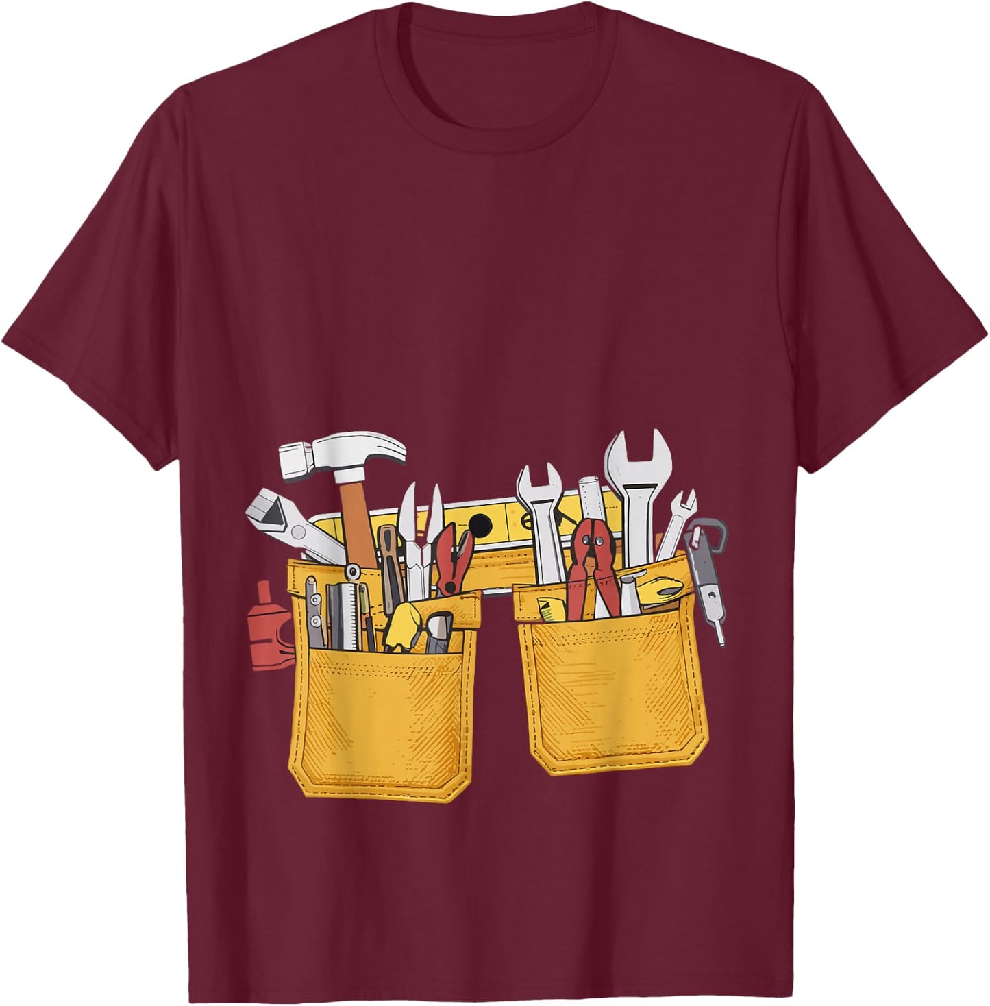 Oys Tool Belt Easy Builder Costume Construction T-Shirt - T-Shirt | Maroon