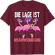 with German Text "Die Lage Ist Besäufniserregend, black T-Shirt - T-Shirt | Maroon
