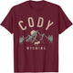Cody Wyoming Vintage Mountains Moose Nature Lover T-Shirt - T-Shirt | Maroon