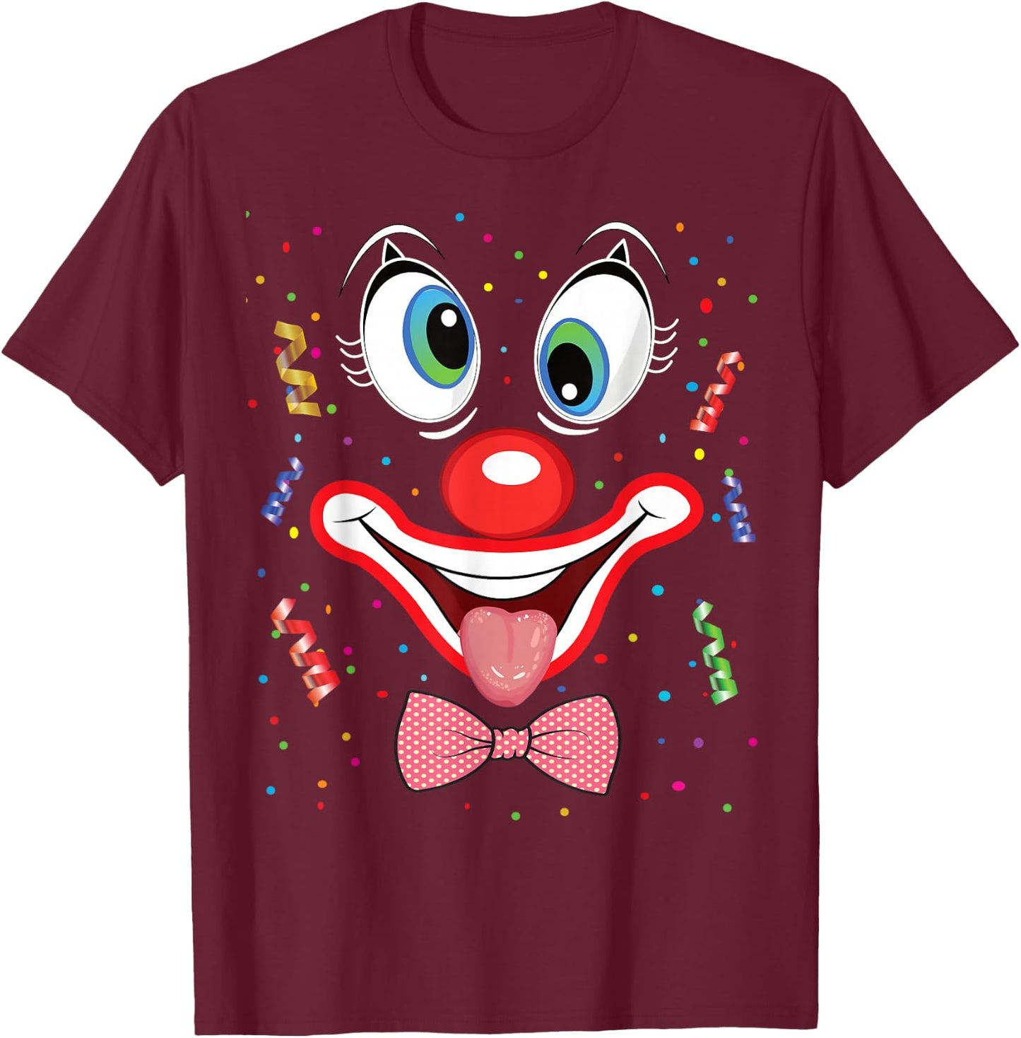 Carnival Costume Fancy Dress Costume Funny Clown Confetti , black T-Shirt - T-Shirt | Maroon