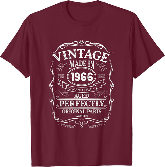 59th Birthday Retro Vintage Design Man Woman 1966 T-Shirt - T-Shirt | Maroon