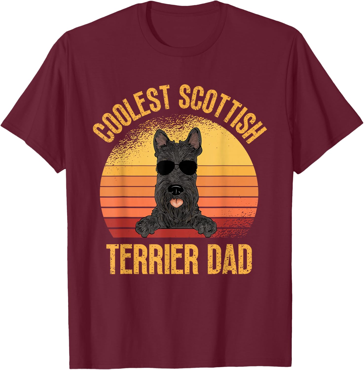 Coolest Scottish Terrier Dad Scottie Dog Dad T-Shirt - T-Shirt | Maroon