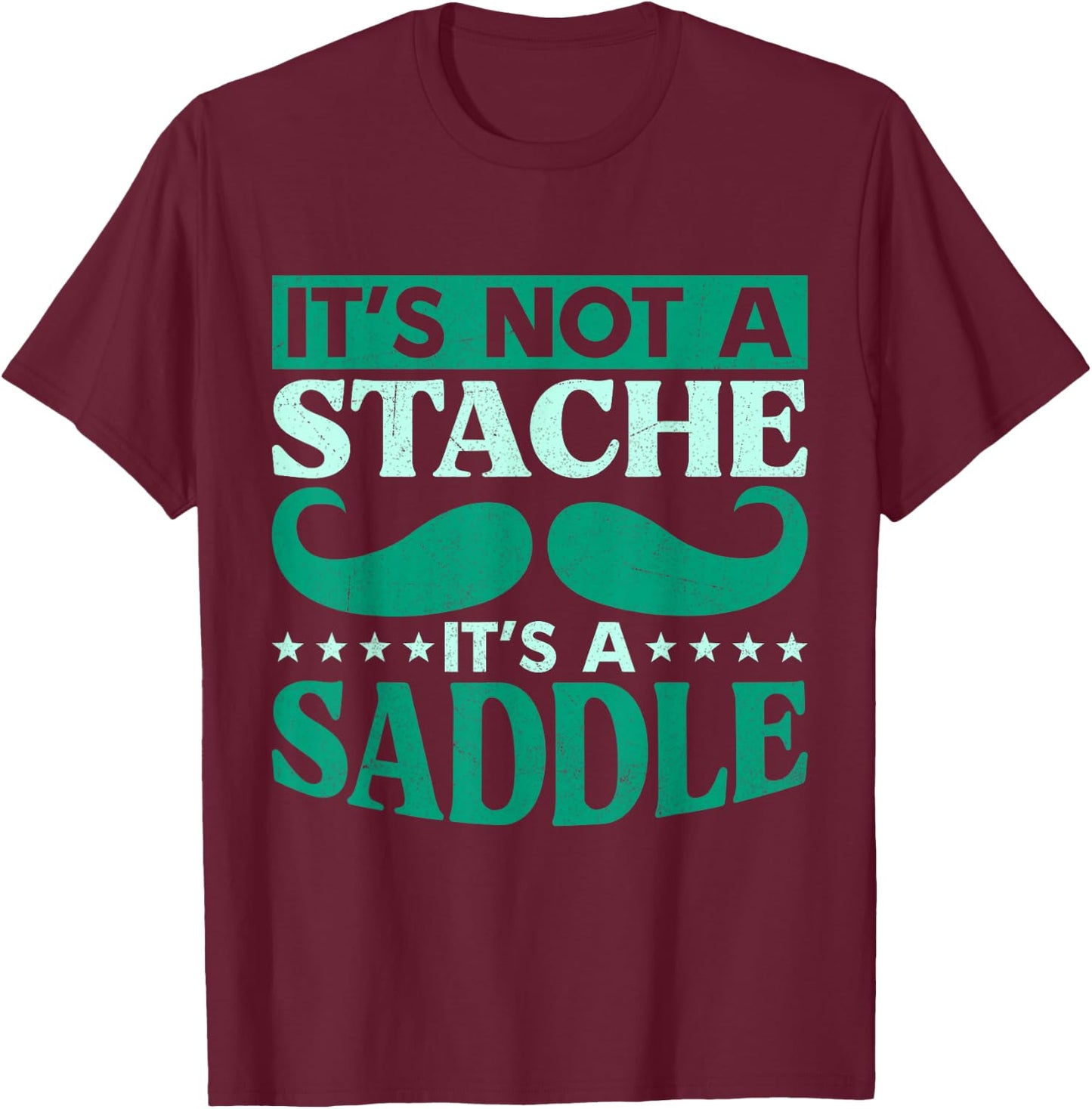Funny Mustache Beard Men T-Shirt - T-Shirt | Maroon