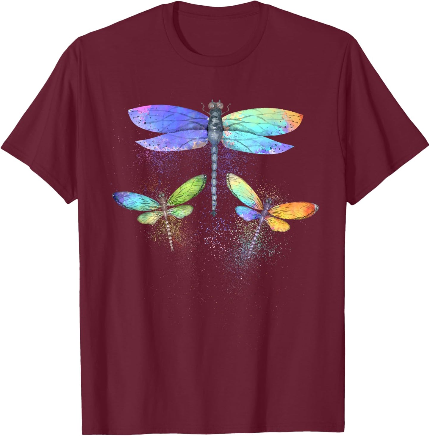 Cool Dragonfly Art Women Dragonfly Lovers Entomology T-Shirt - T-Shirt | Maroon