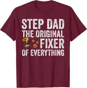 Fathers Day For Step Dad, Stepdad The Fixer Of Everything T-Shirt - T-Shirt | Maroon