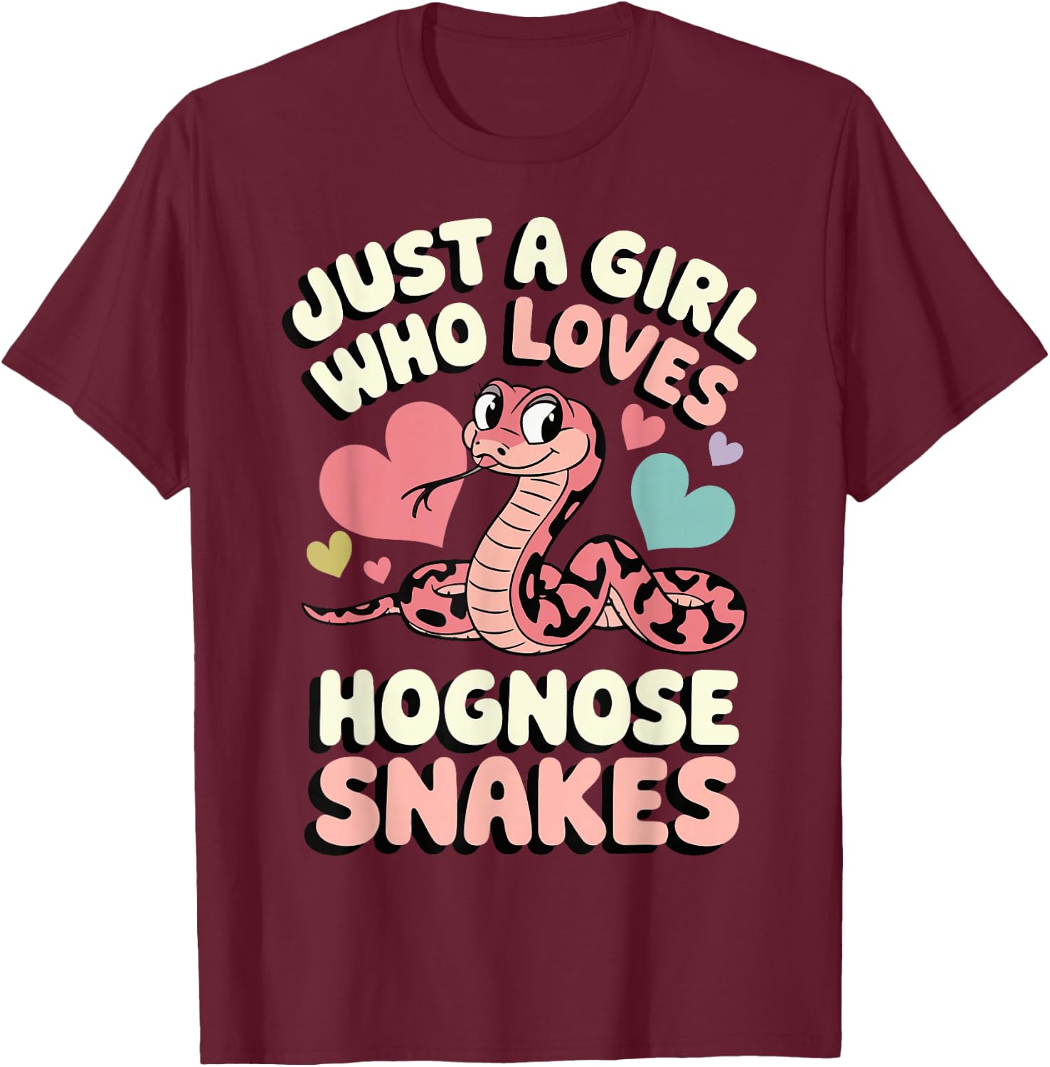 Just A Girl Who Loves Hognose Snakes T-Shirt - T-Shirt | Maroon
