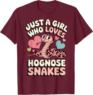 Just A Girl Who Loves Hognose Snakes T-Shirt - T-Shirt | Maroon