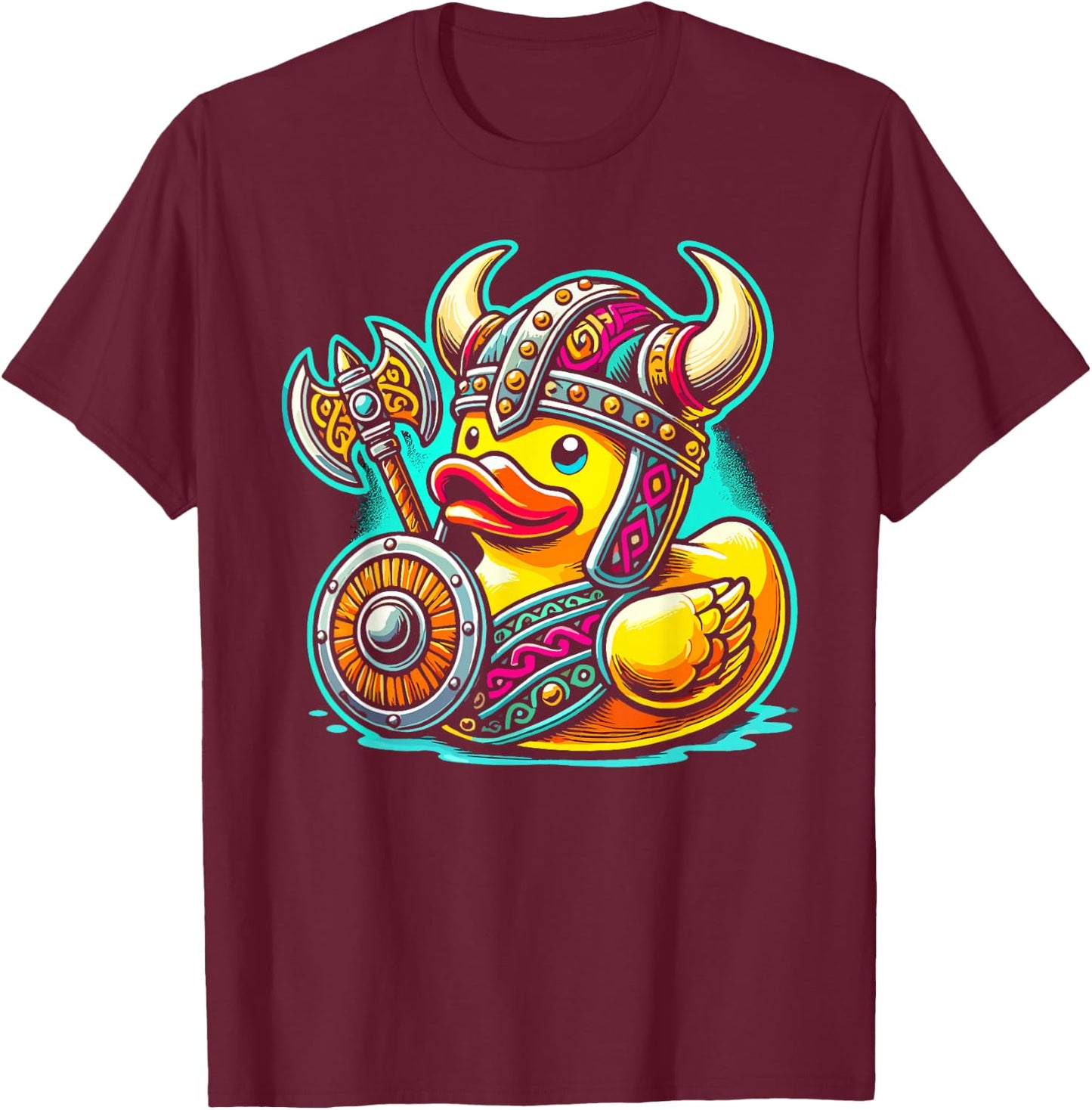 Rubber Duck Viking Bath Toy Rubber Duckie Duck Lover T-Shirt - T-Shirt | Maroon