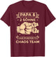 Papa & 2 Söhne Chaos Team Partnerlook Männertag Vatertag T-Shirt - T-Shirt | Maroon