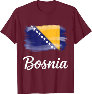 Bosnia and Herzegovina Flag Bosnian Pride T-Shirt - T-Shirt | Maroon