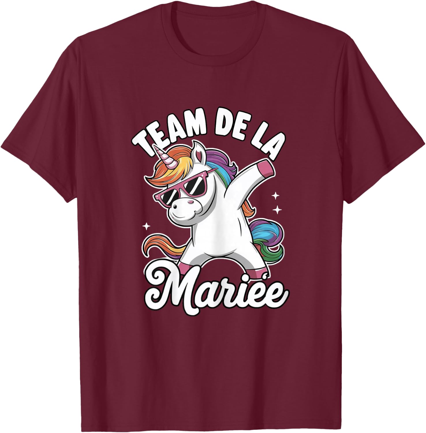 Future Bride Unicorn Team Bride EVJF Woman Wedding Humour , Black T-Shirt - T-Shirt | Maroon
