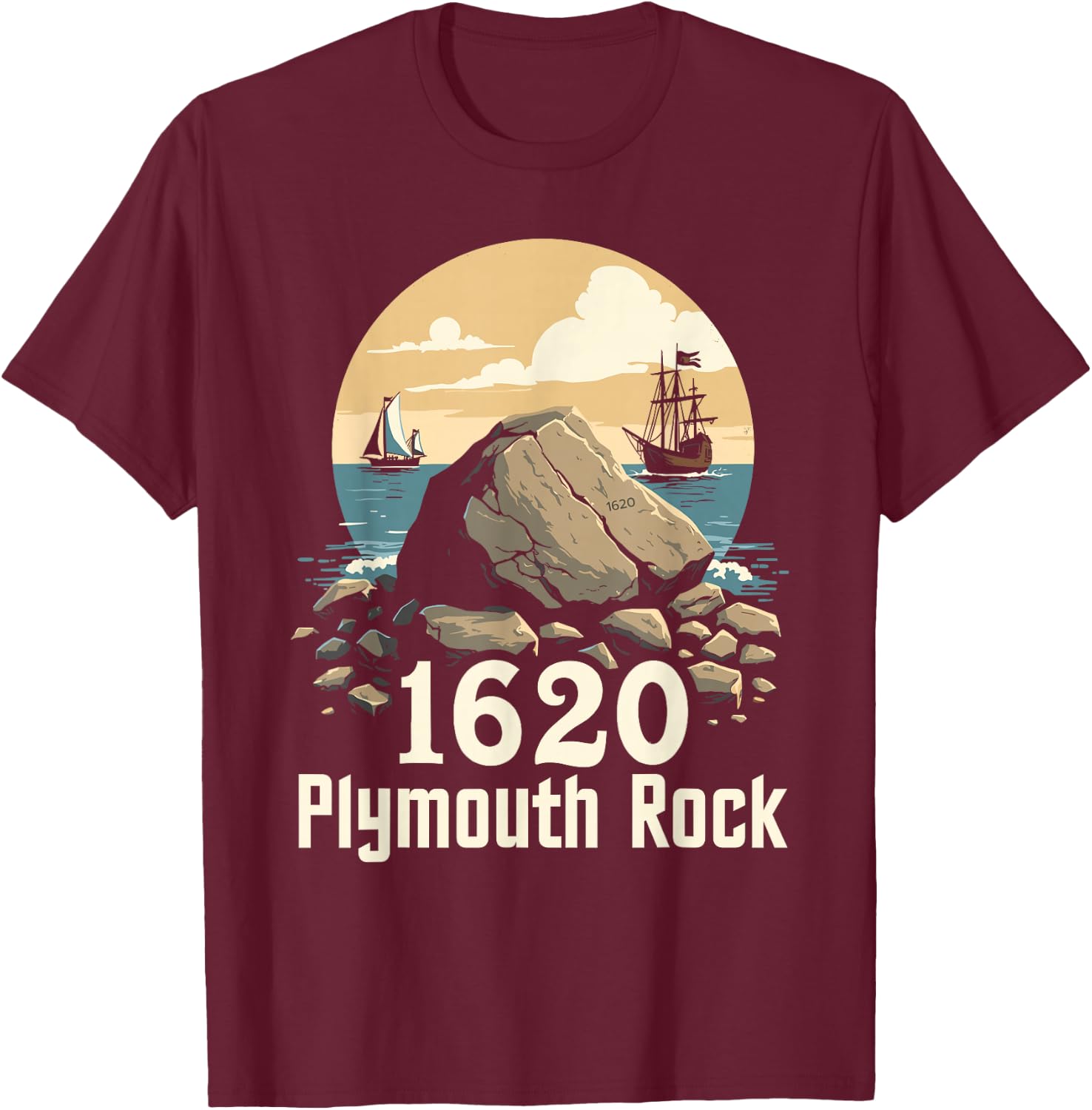 Plymouth Rock T-Shirt - T-Shirt | Maroon