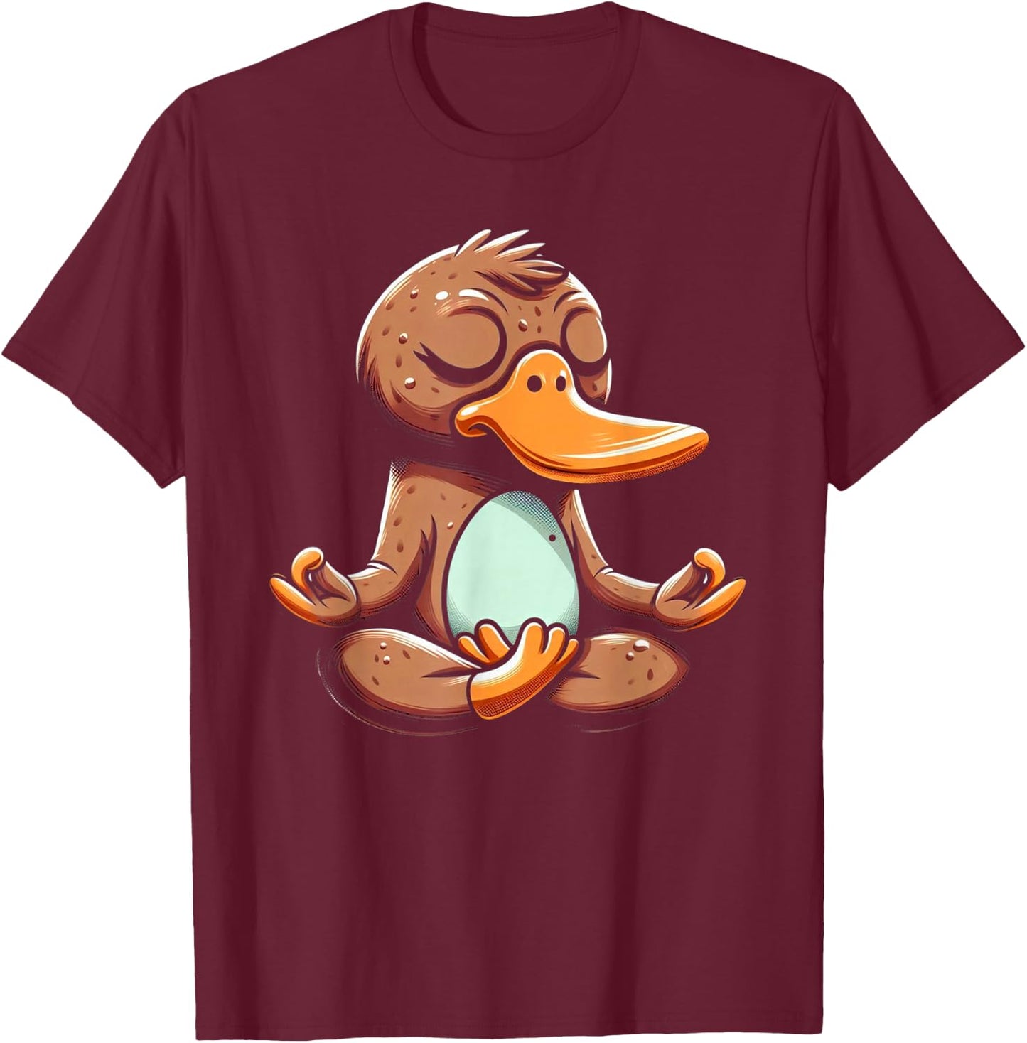 Platypus Yoga Meditation T-Shirt - T-Shirt | Maroon