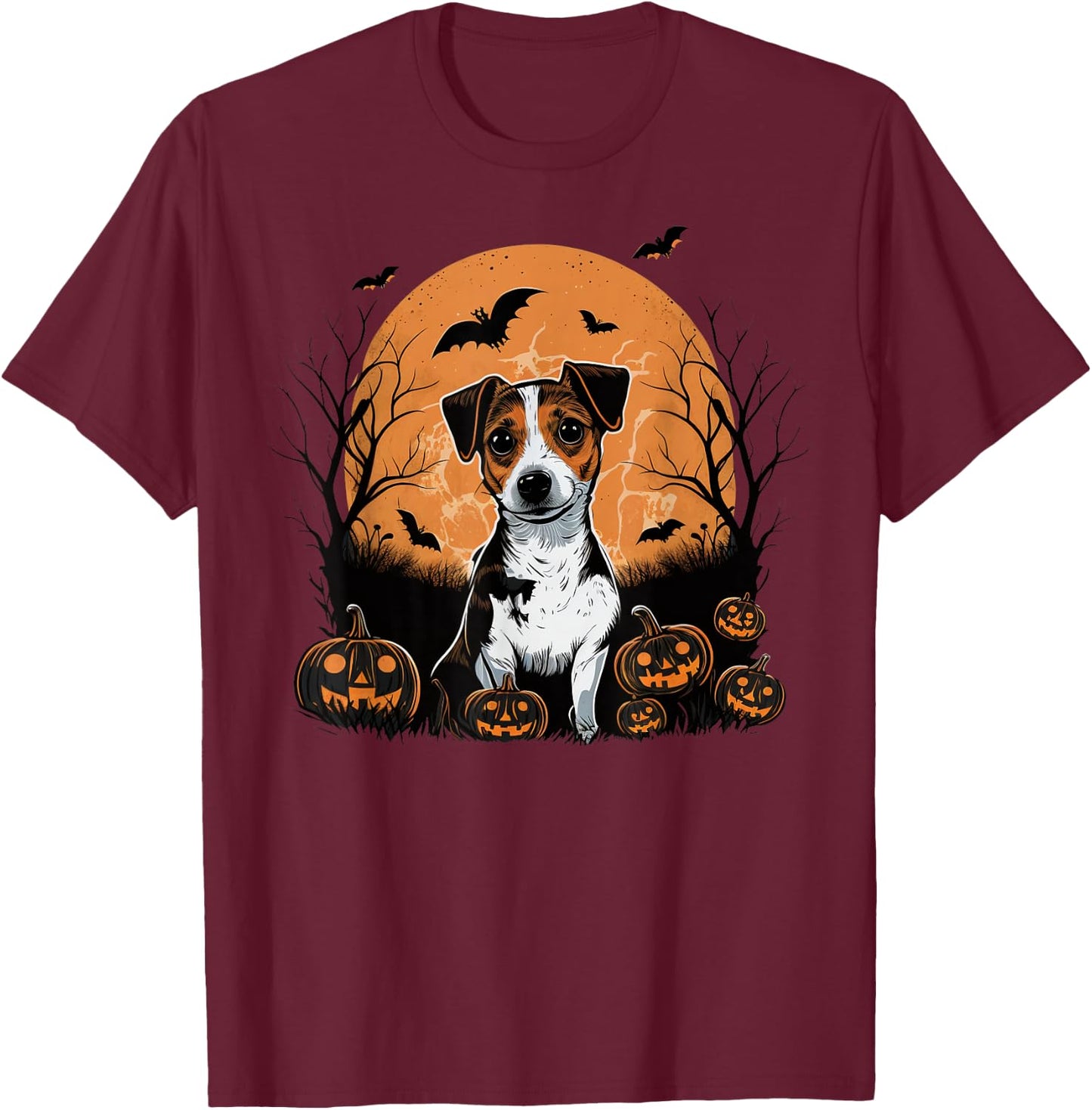 Pumpkin Jack Russell Terrier Halloween costume T-Shirt - T-Shirt | Maroon