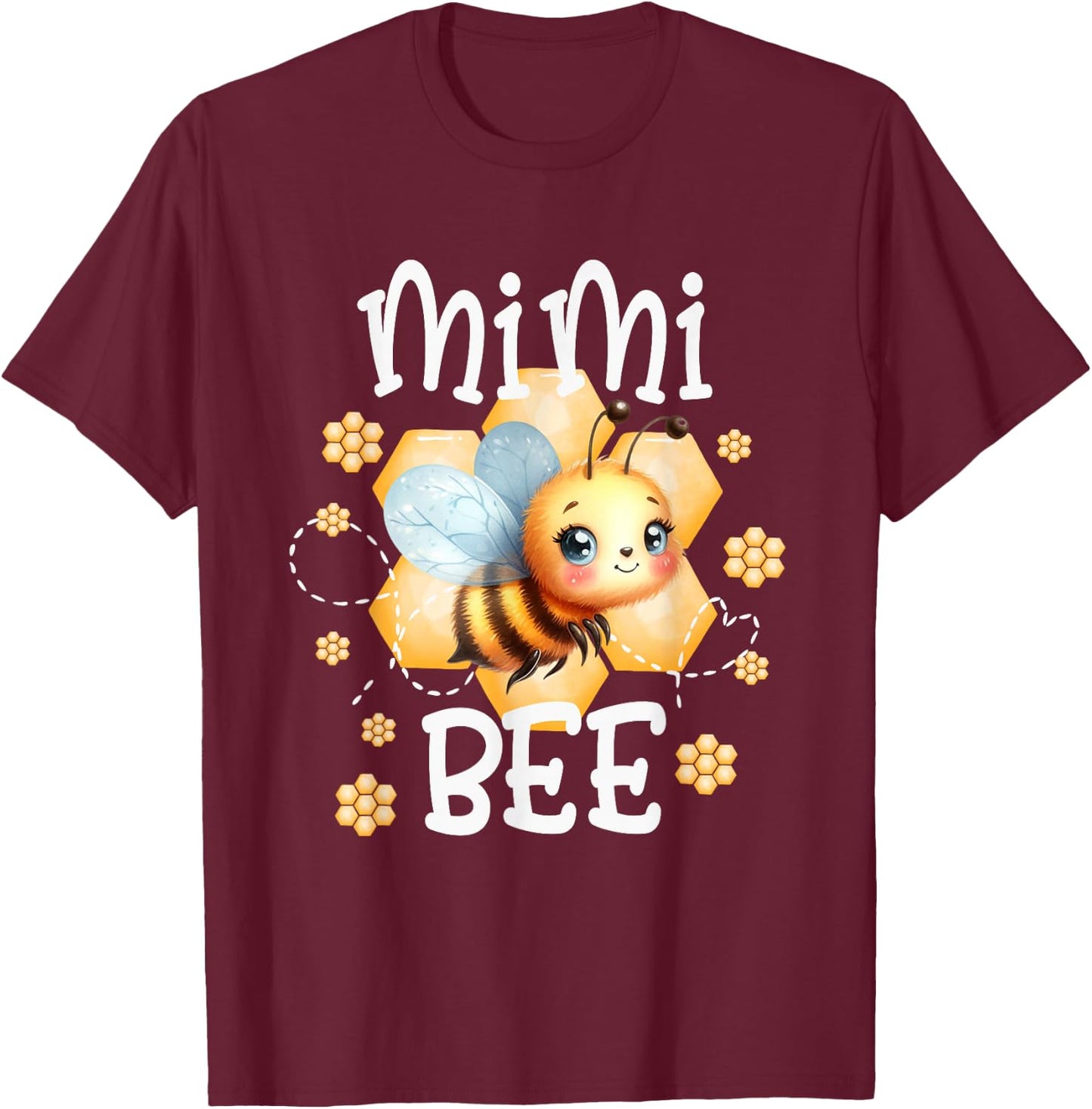 Bee Day Family Matching Birthday Party Shirt Bumblebee Mimi T-Shirt - T-Shirt | Maroon