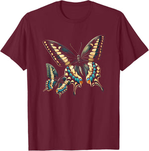 Butterfly Lover Entomology Bug Black Swallowtail Butterfly T-Shirt - T-Shirt | Maroon