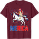 Funny Merica Chicken Unicorn American Flag Happy 4th Of July T-Shirt - T-Shirt | Maroon