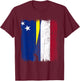 Curacao Holland Half Flag Curacaoan Dutch Heritage T-Shirt - T-Shirt | Maroon
