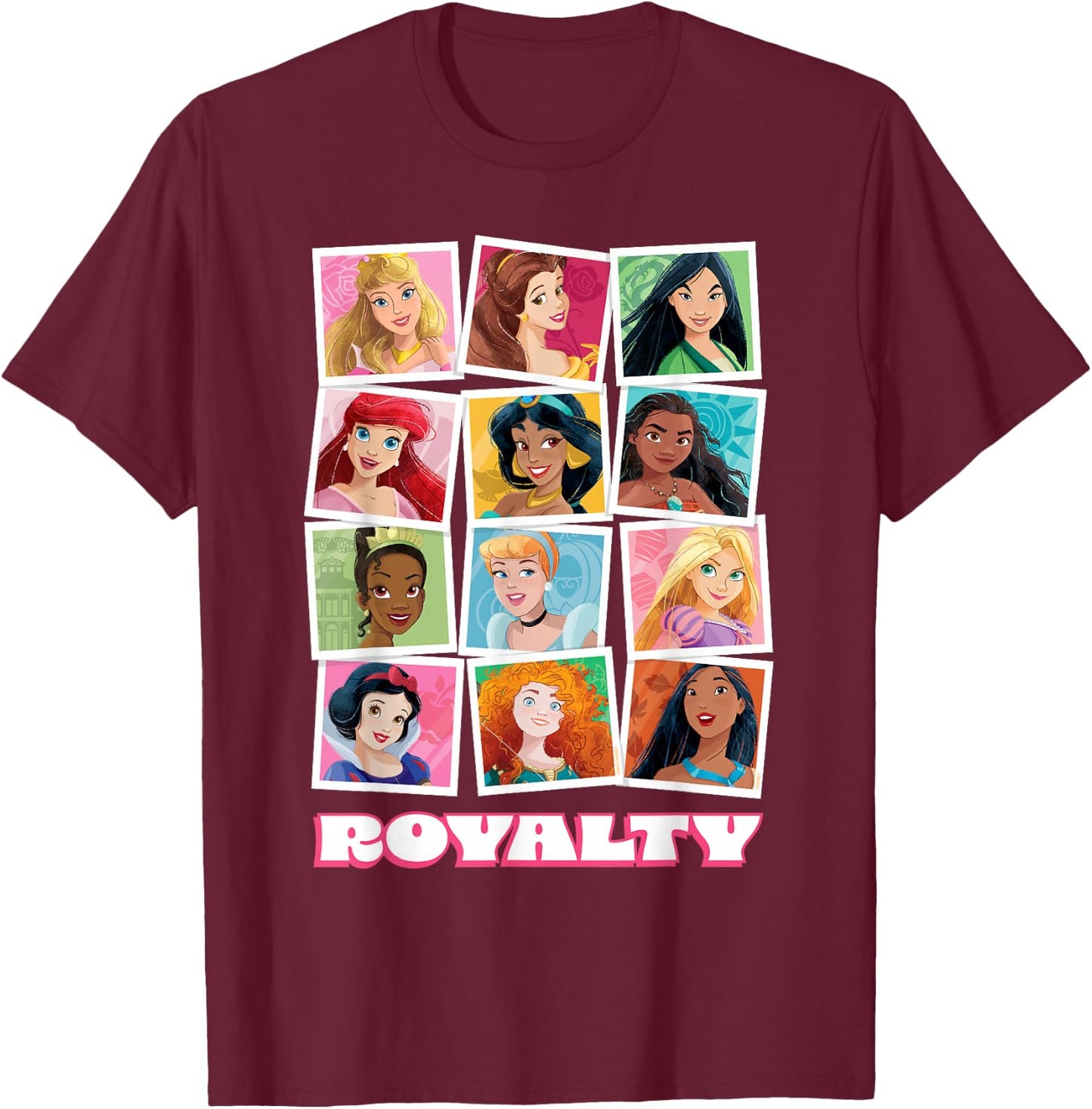 Disney Princess Photos Royalty Portrait Picture Collection , Black, S T-Shirt - T-Shirt | Maroon