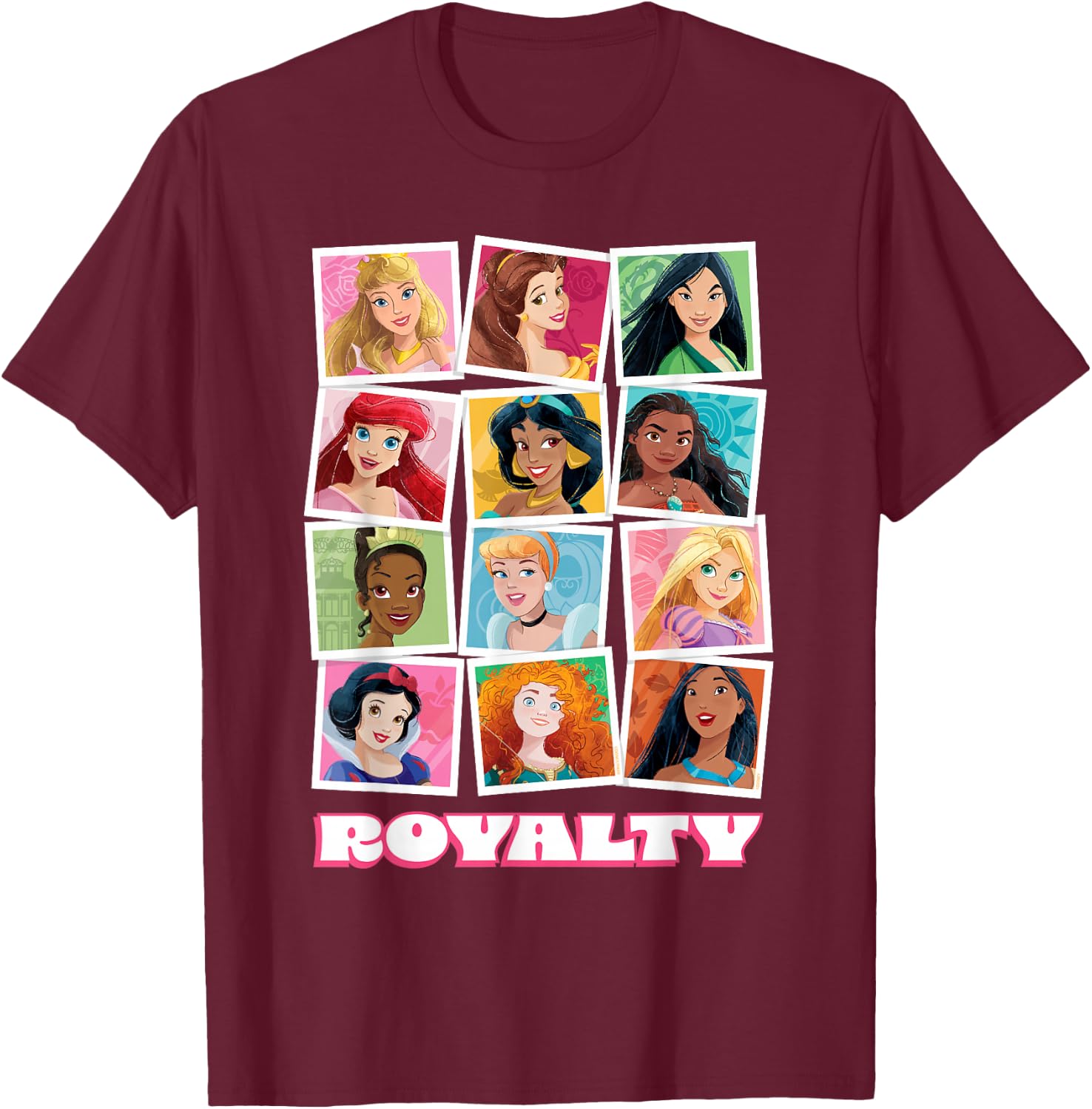 Disney Princess Photos Royalty Portrait Picture Collection , Black, S T-Shirt - T-Shirt | Maroon