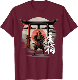 Japan Samurai Tokyo Martial Arts Sword Edgy , Black, S T-Shirt - T-Shirt | Maroon