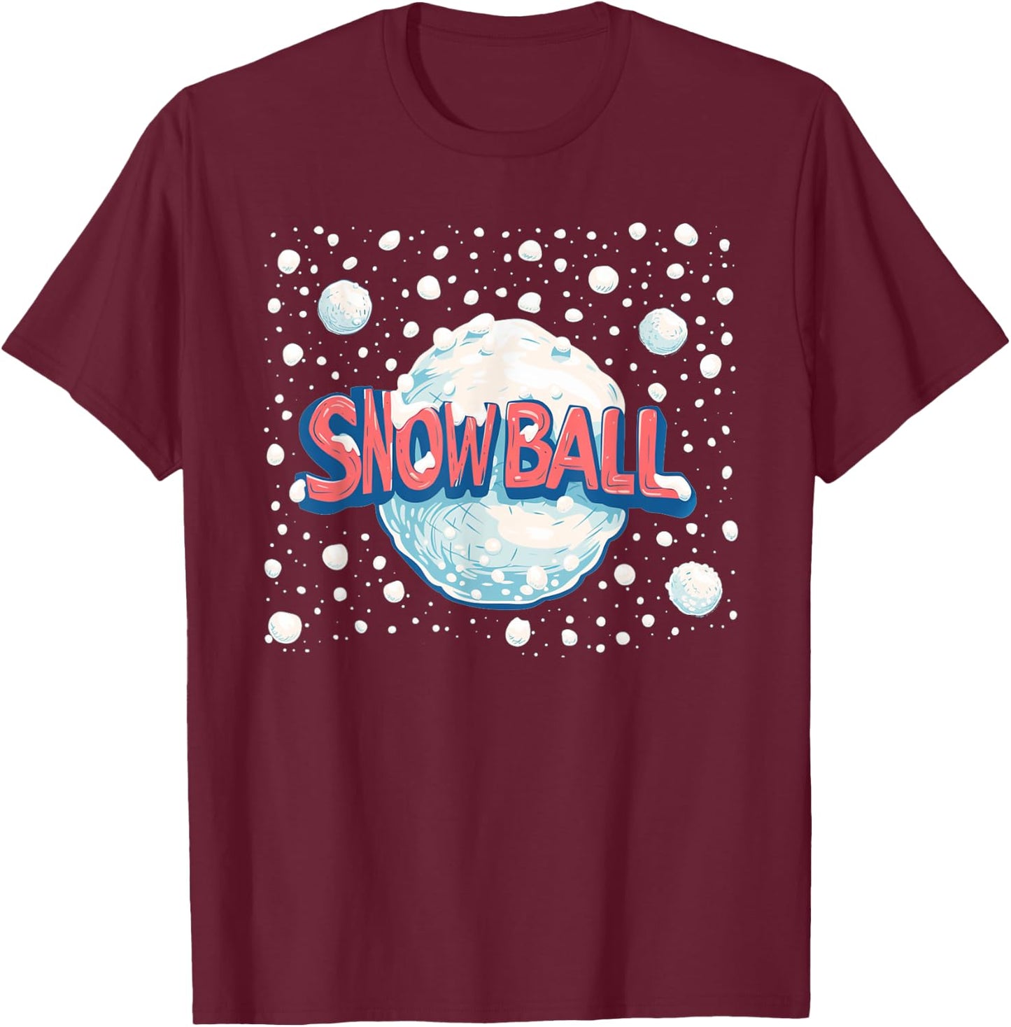 Winter Adventures with this cool Snowball Speech Costume T-Shirt - T-Shirt | Maroon