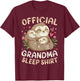 Official Grandma Sleep Shirt, Mother's Day Sloth & Children T-Shirt - T-Shirt | Maroon