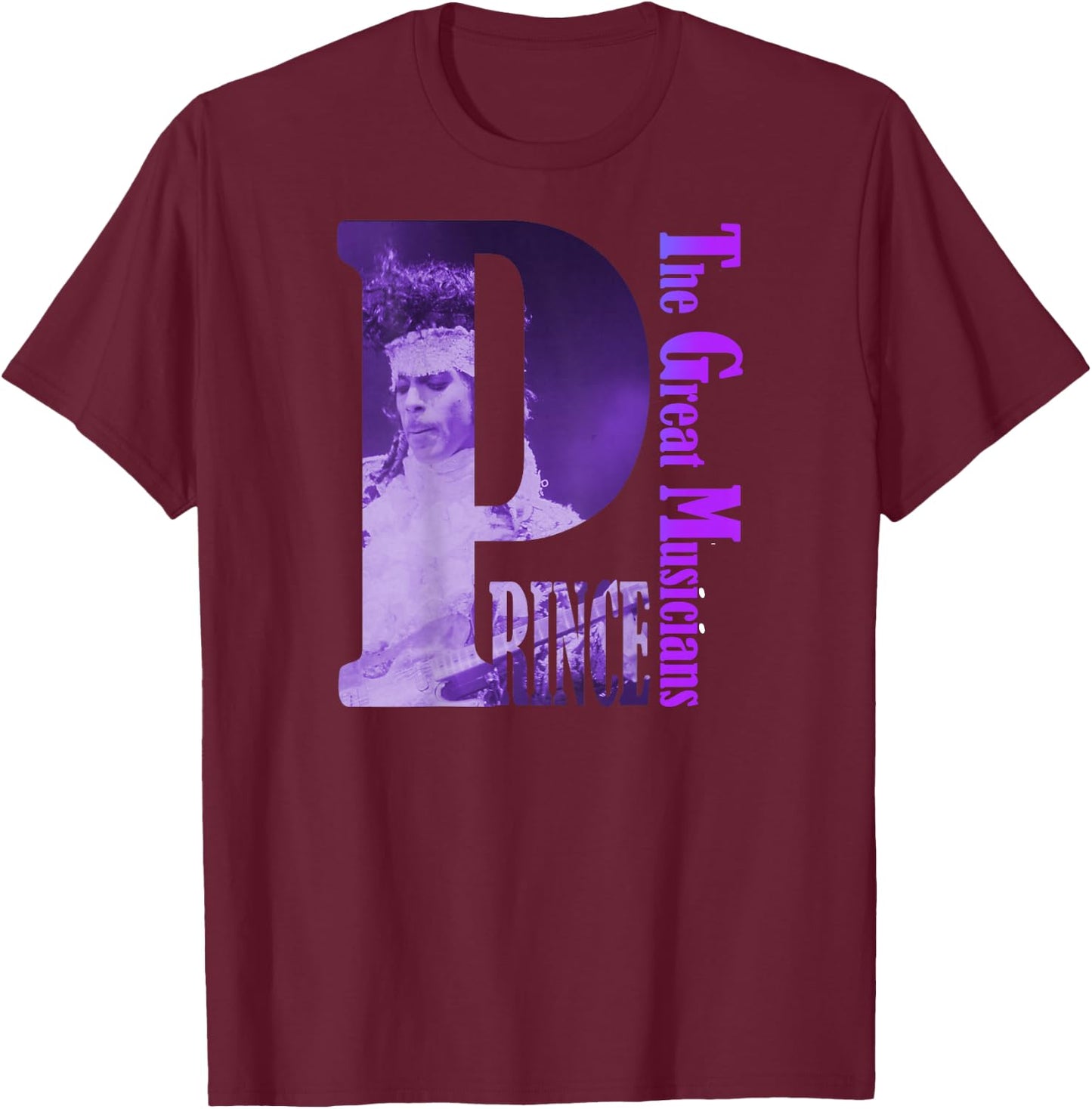 PRINCE_Purple Rain_001 , Black, S T-Shirt - T-Shirt | Maroon