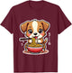 Ramen Dog Anime - Kawaii Otaku Clothes Manga Clothes , Black, S T-Shirt - T-Shirt | Maroon