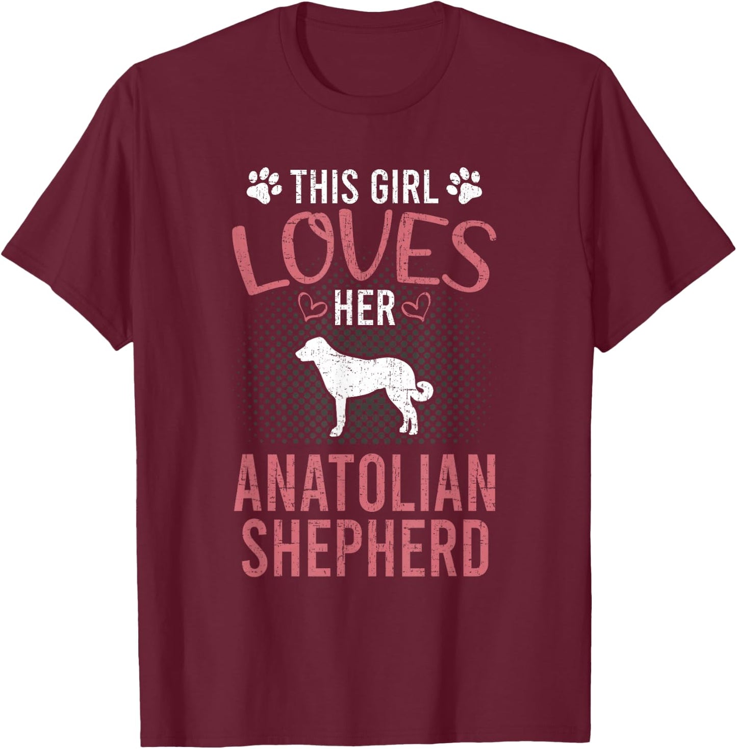 This Girl Loves Her Anatolian Shepherd Dog Lover T-Shirt - T-Shirt | Maroon