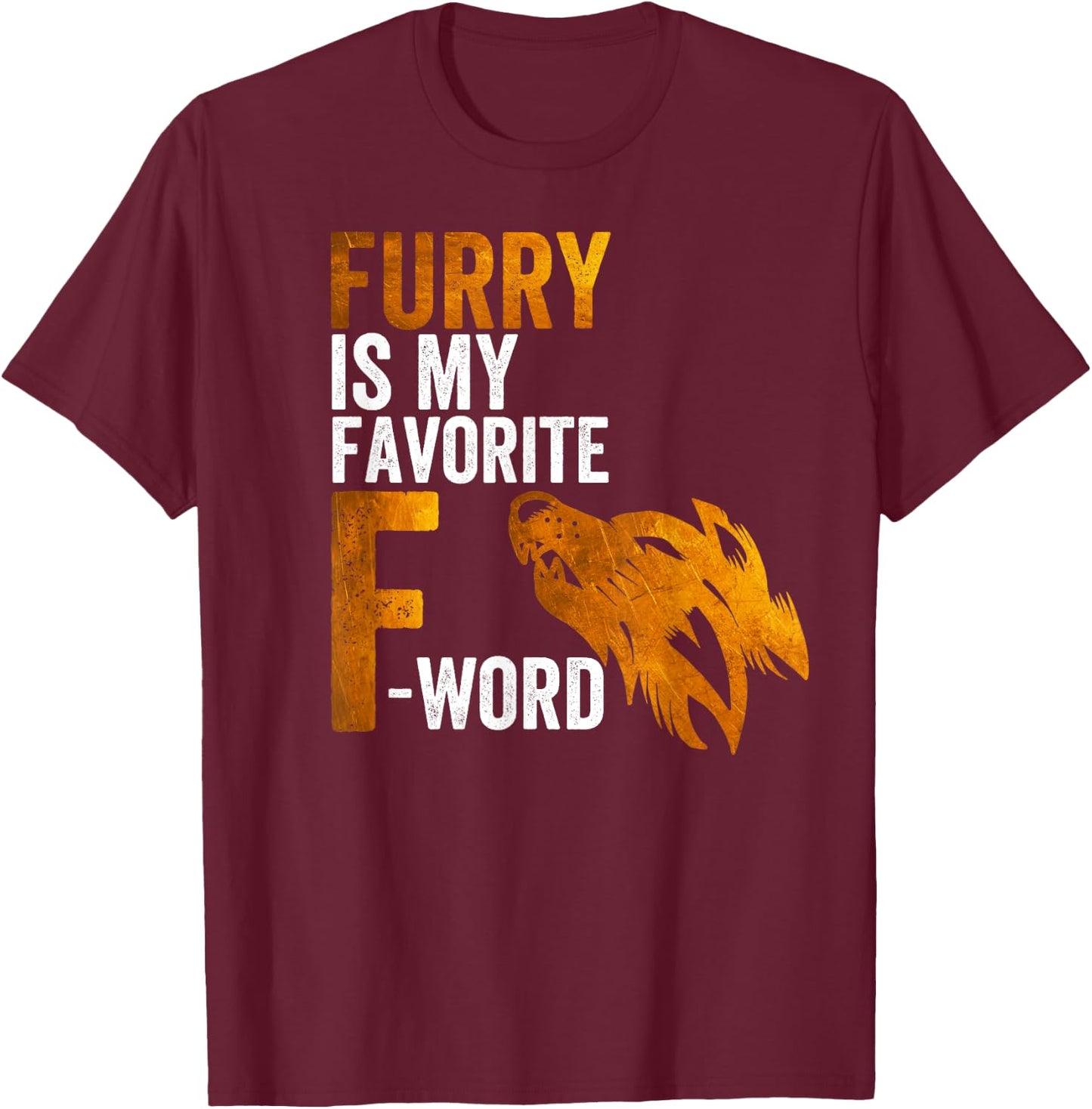 Funny Furry ist mein Lieblings-F-Word Fursuit Cosplay Furry T-Shirt - T-Shirt | Maroon
