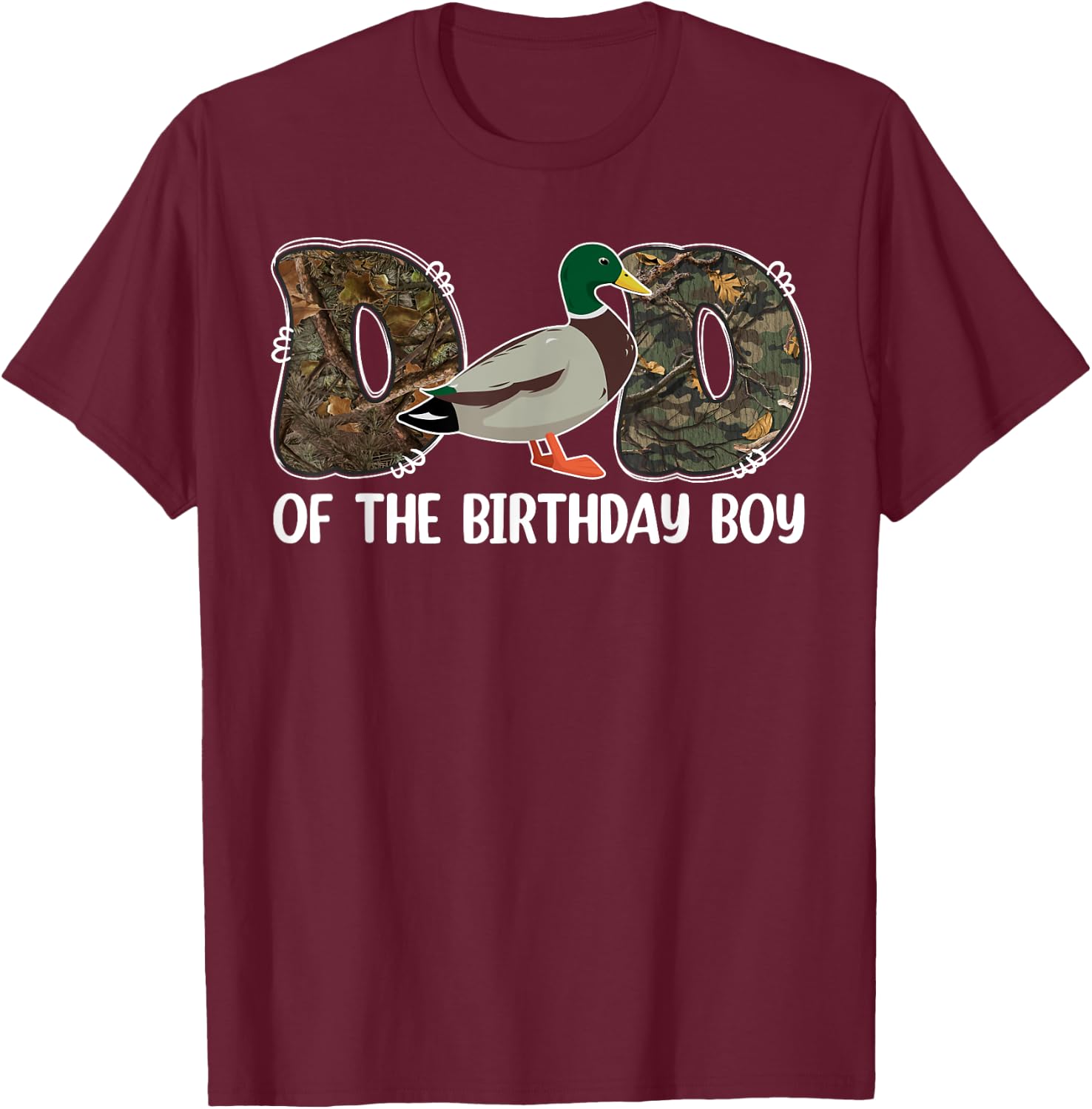 Dad Of The Birthday Boy One Lucky Duck 1st Birthday Family T-Shirt - T-Shirt | Maroon