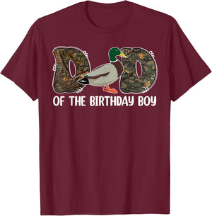 Dad Of The Birthday Boy One Lucky Duck 1st Birthday Family T-Shirt - T-Shirt | Maroon