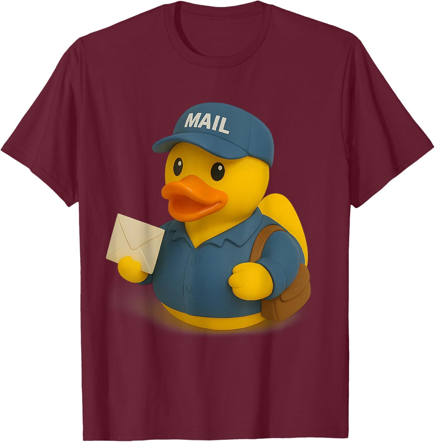 Rubber Duck Mailman Ducky Duckie T-Shirt - T-Shirt | Maroon