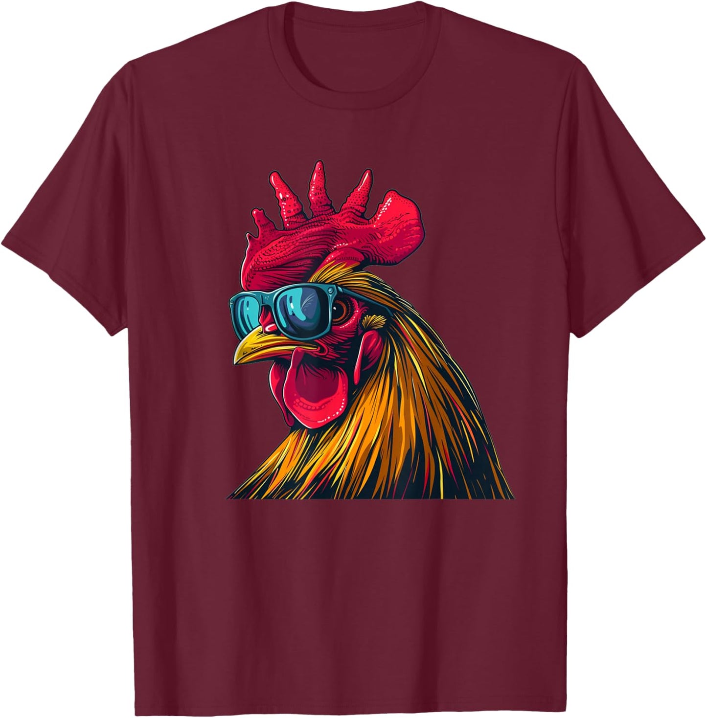 Cooles Hahn Sonnenbrille Kostüm für Jungen und Mädchen T-Shirt - T-Shirt | Maroon