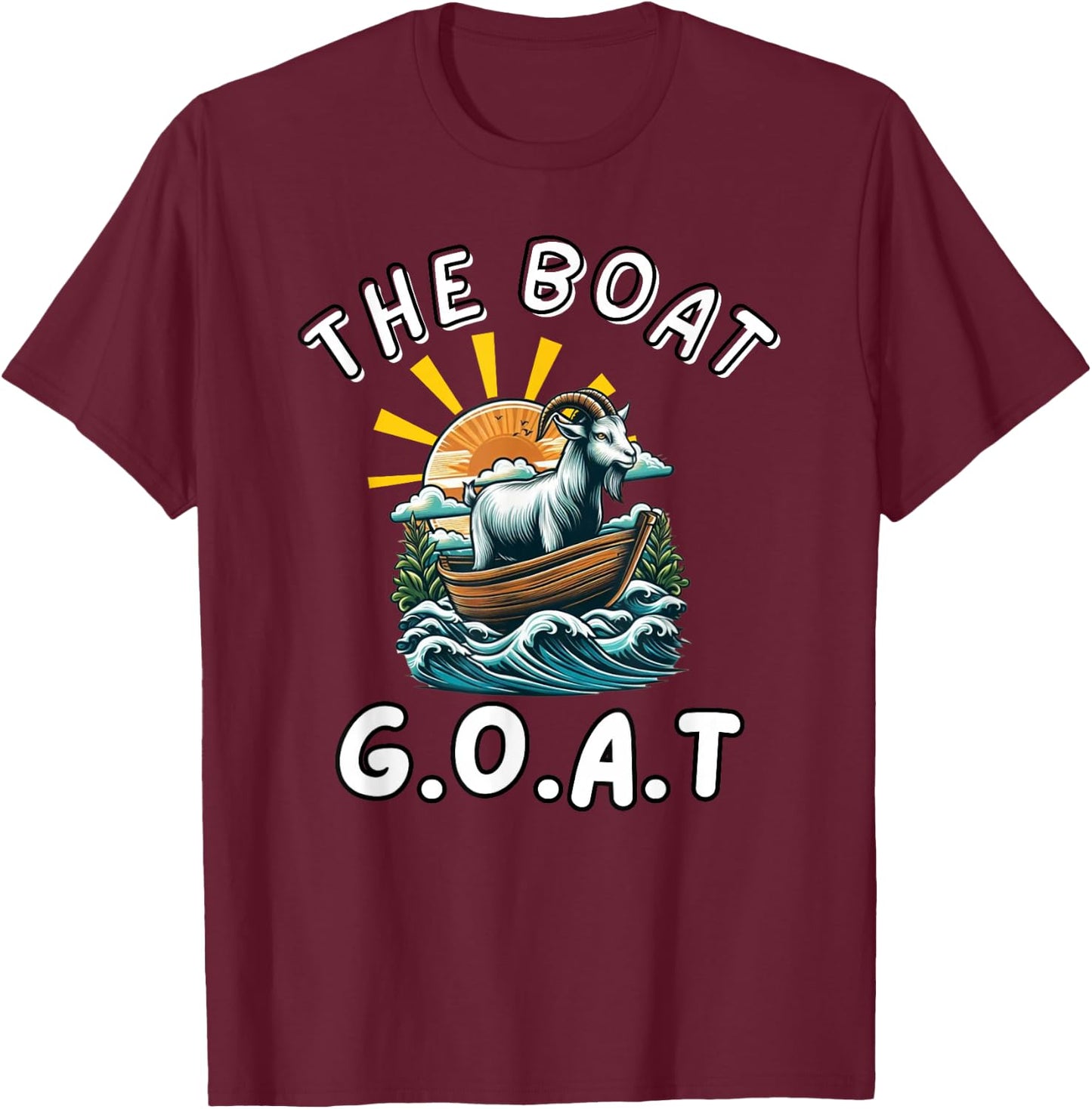 Novelty Sailor Boat Goat for Best Boater or Cadet T-Shirt - T-Shirt | Maroon