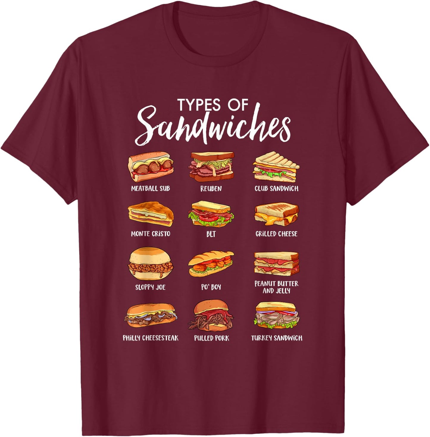 World of Sandwiches T-Shirt - T-Shirt | Maroon