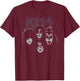 KISS - Fab Four Adult Black Short Sleeve Classic Fit T-Shirt - T-Shirt | Maroon